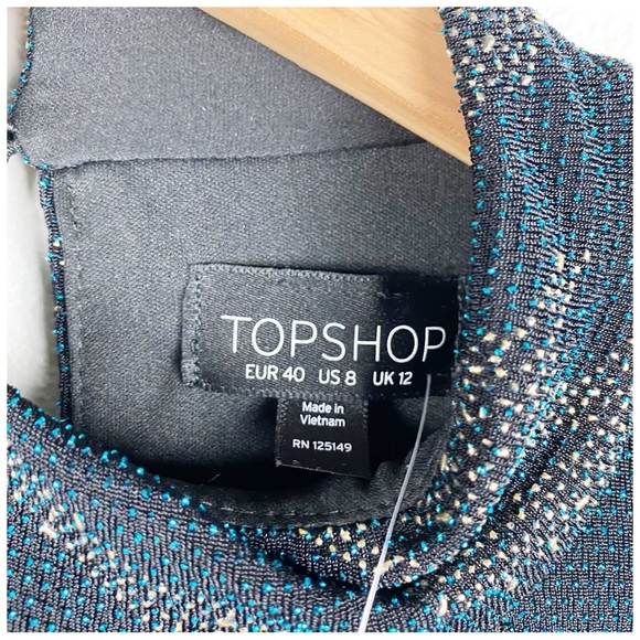 Topshop Lightning Glitter Mini‎ Dress Size 8 - Picture 10 of 14